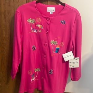 Brekenridge fully embroidered sweater 3/4 length sleeves